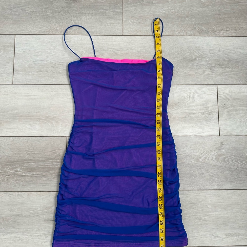 NWT Superdown Vibrant Pink and Blue Mesh Dress Size L - Picture 11 of 13